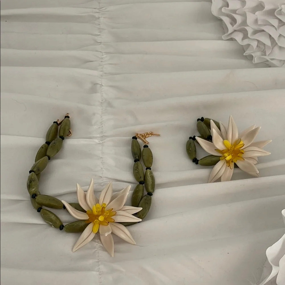 Zara flower bead choker necklace and bracelet - Picture 1 of 7